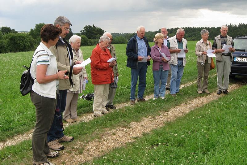 090707danke (03).jpg - Zuerst traf man sich zu einer kleinen Dankandacht am Grubbühlkreuz.